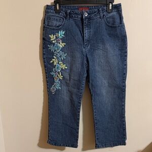 Ladies Embellished Denim Capris